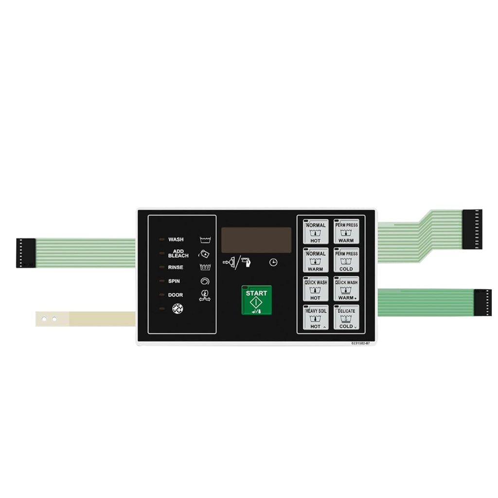 F0231582-03P Washer Membrane Control Panel, Flexible Touch Keypad Replacement for Alliance Commercial Washer