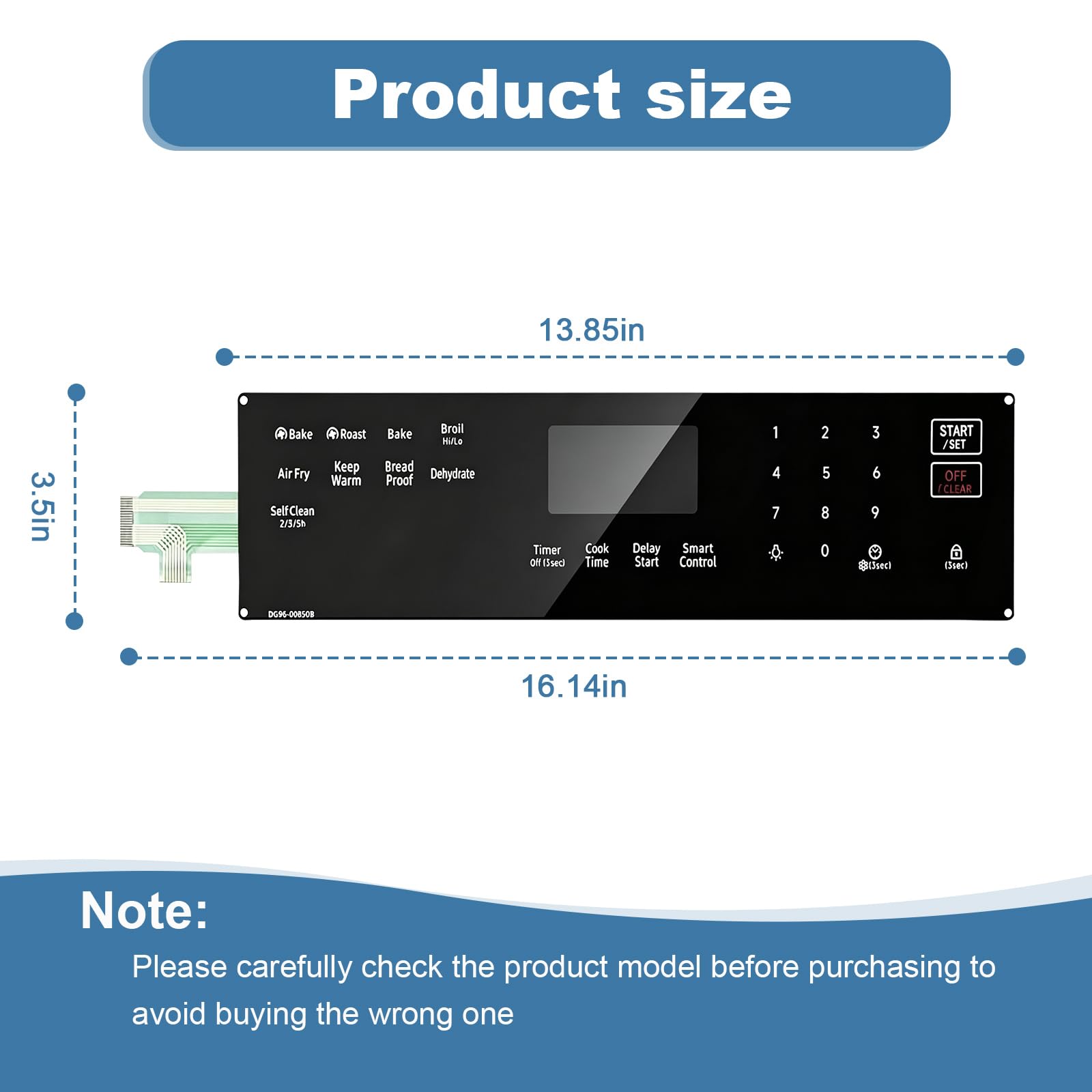 DG96-00850B Samsung Range Touch Control Panel 副图