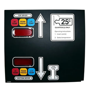 112562 Dual Pocket Dryer Touch Control Panel for ADC AD330 Stack Commercial Dryer