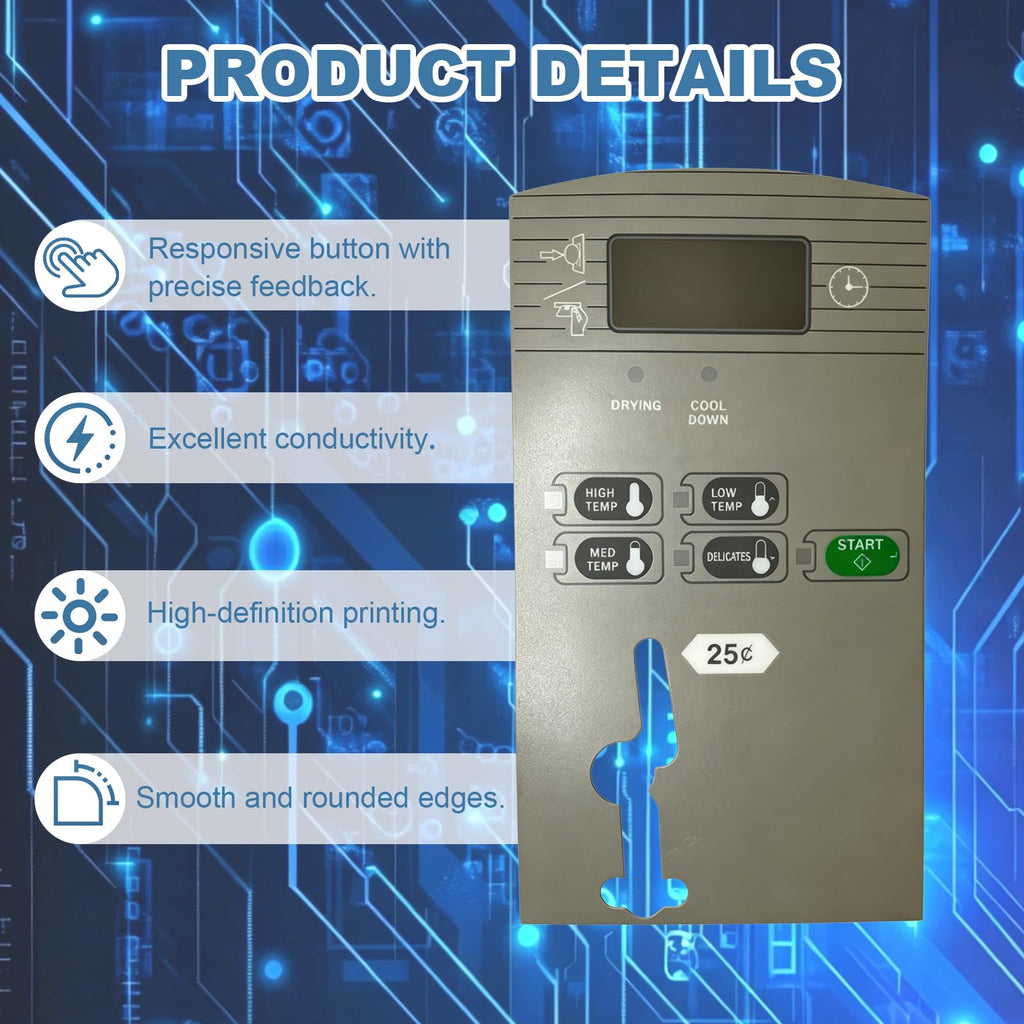 70258101 Membrane Switch Keypad for Huebsch HTT30N BC Dryer