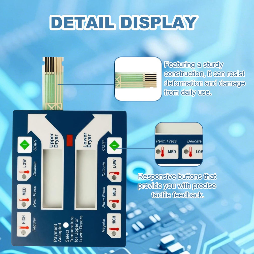 9801-059-006 Dryer Membrane Switch Keypad for Dexter Stack Dryer