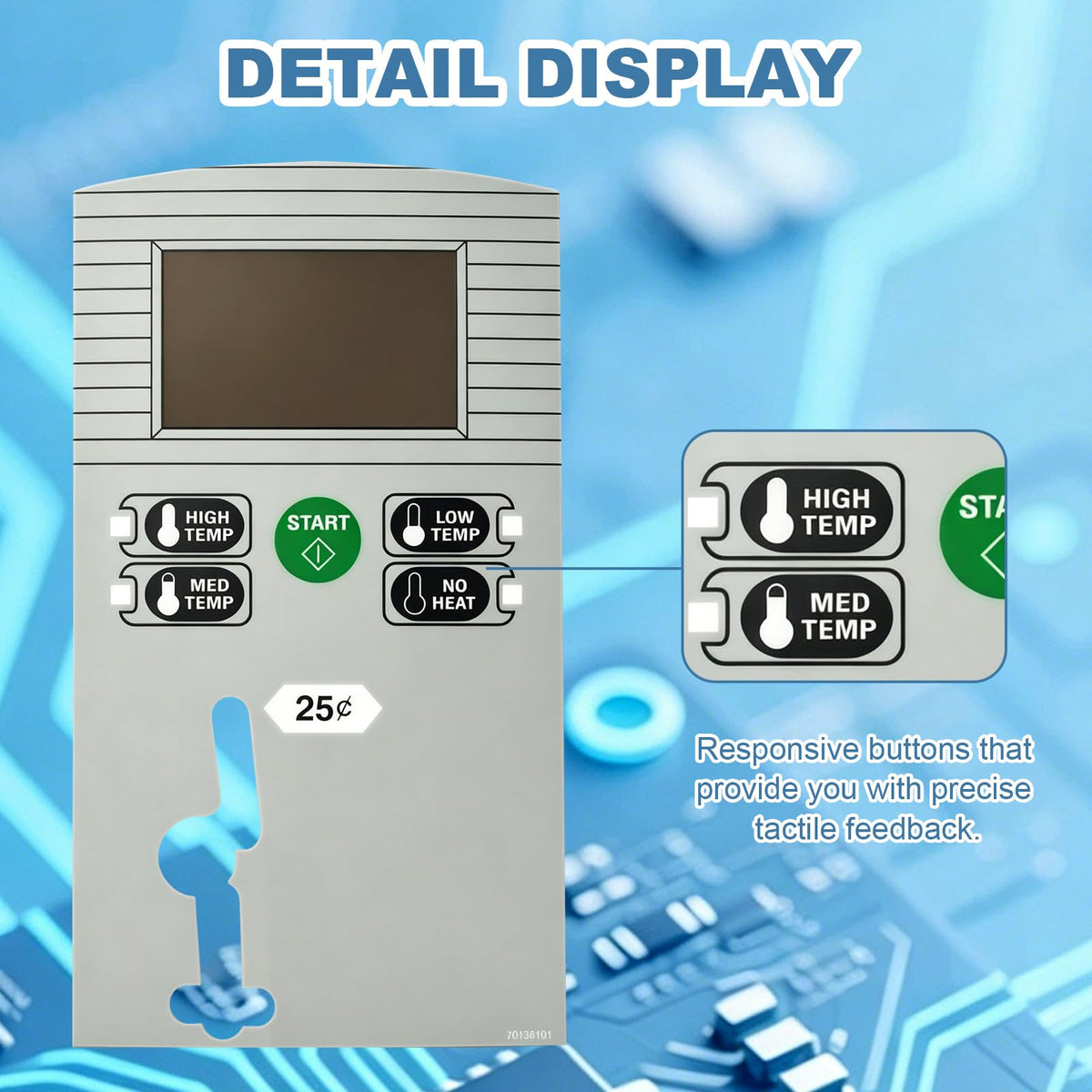70136101 Touchpad Control Panel for Huebsch 300DRG Stack Dryer