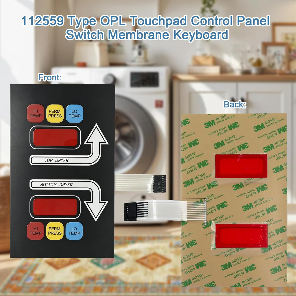 112559 Dryer Touch Pad Control Panel for ADC AD320 AD330 Commercial Dryer, Laundry Dryer