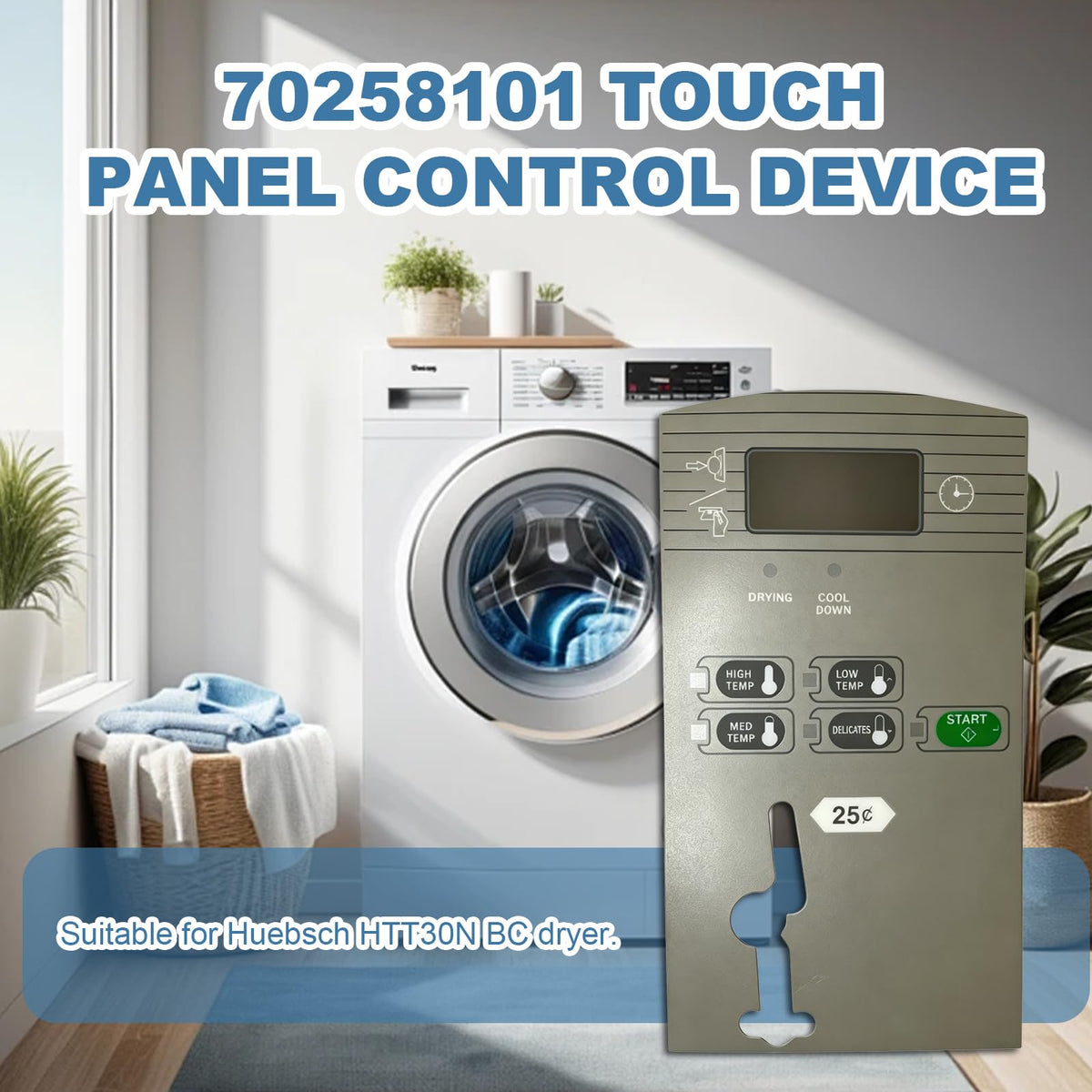 70258101 Membrane Switch Keypad for Huebsch HTT30N BC Dryer
