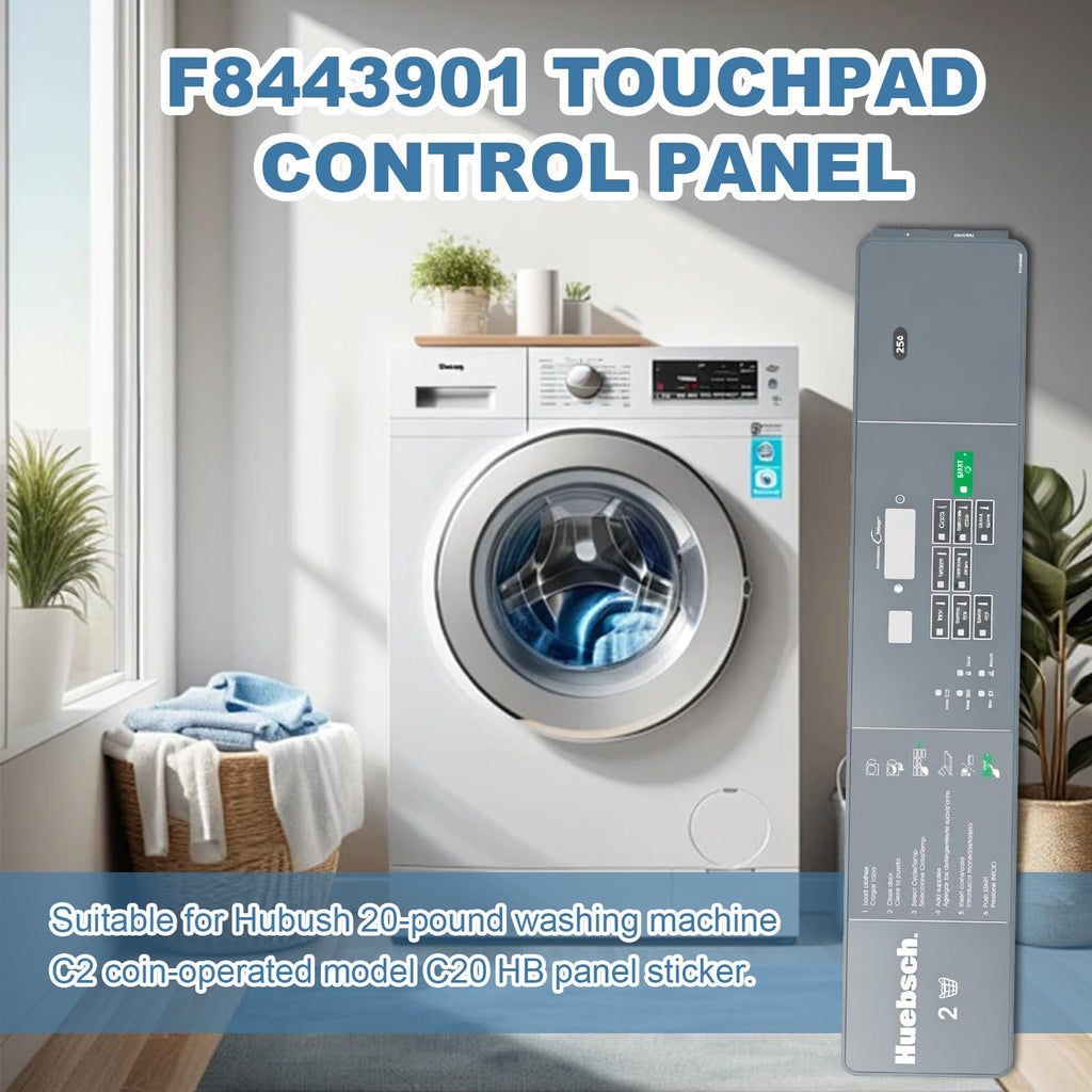 F8443901 Washing Machine Cover Layer Replacement for Huebsch 20 lbs Washer Overlay C2 Coin C20 HB Models