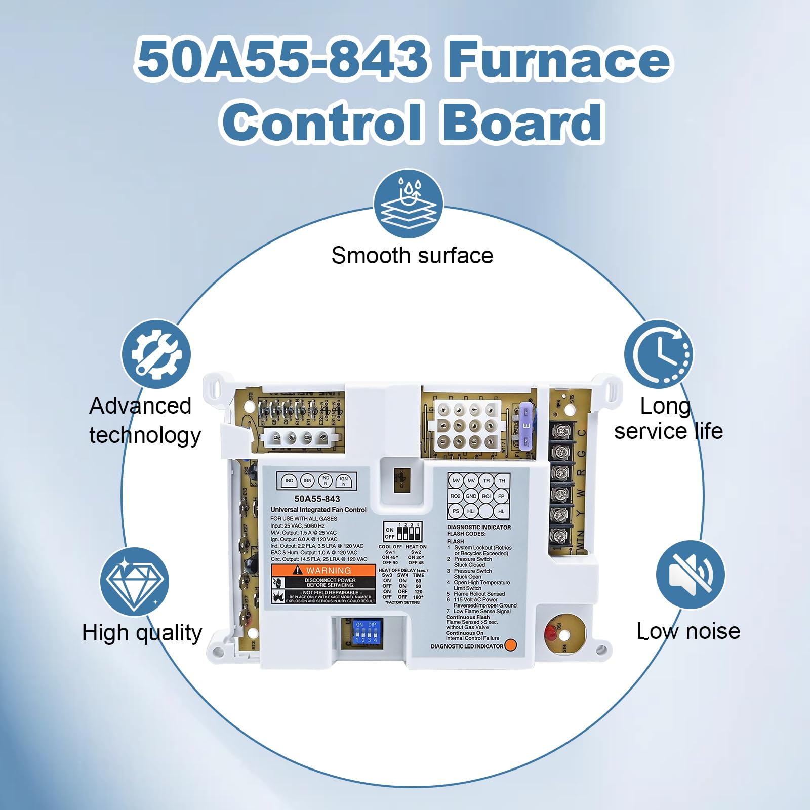 50A55-843 Furnace Control Board for Lennox and White-Rodgers 副图