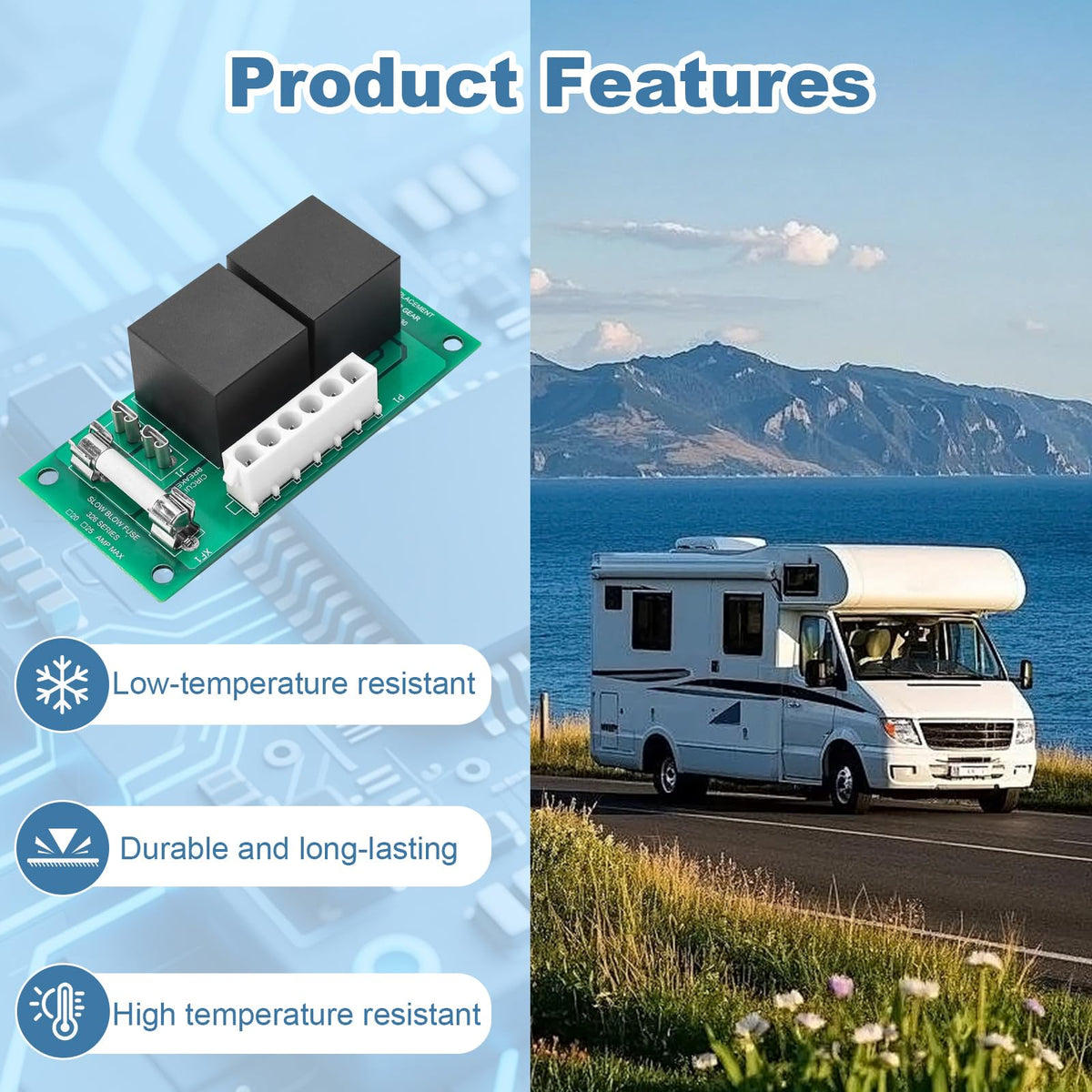 140-1130 RV Slide Relay Board,Power Gear Slide Out Relay Controller for RV Power Gear 14-1130, 14-1096, 246063, 368859, 135696