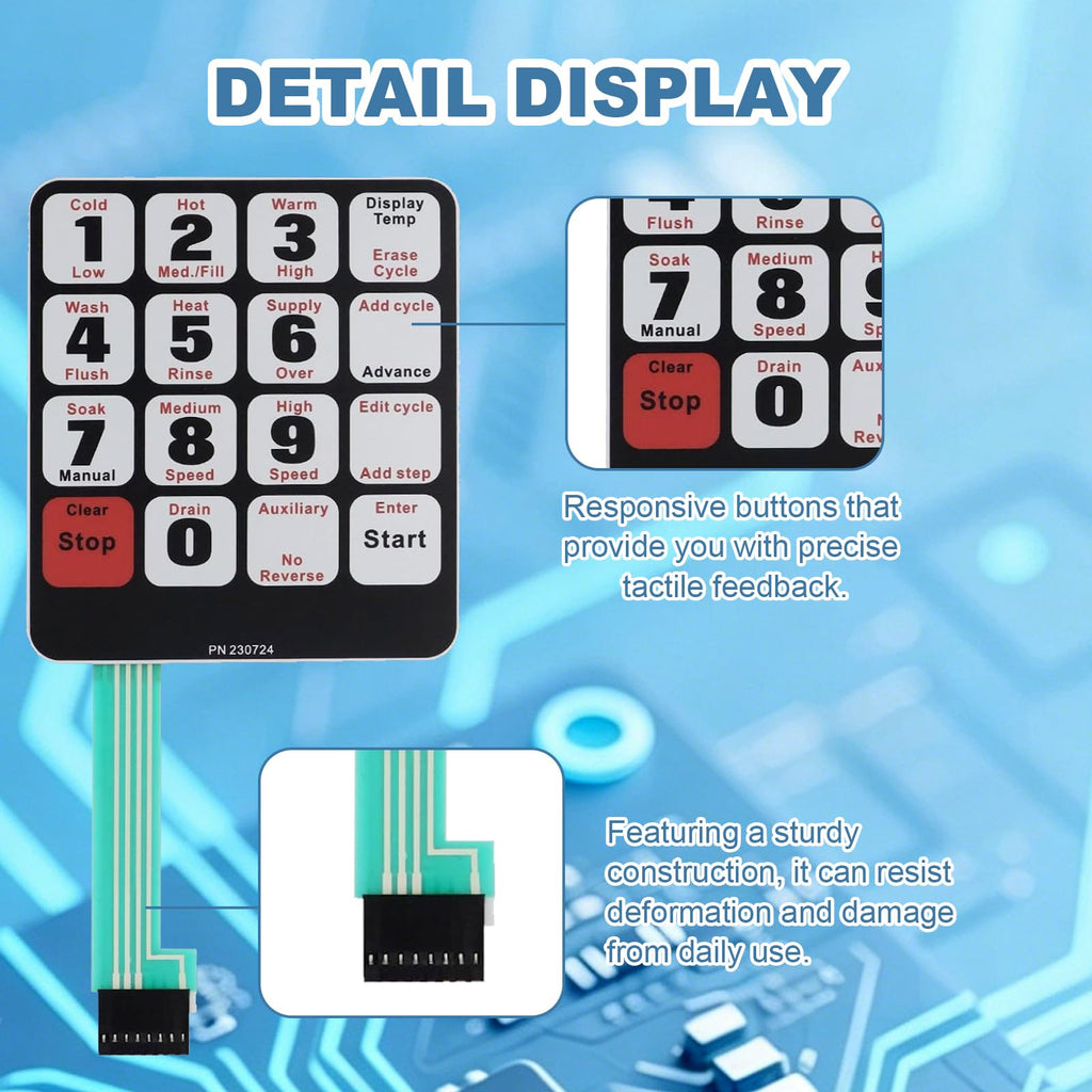 F230664 Touch Control Panel, Alliance Washer, Direct Replacement for F230664, F230724, F230724P