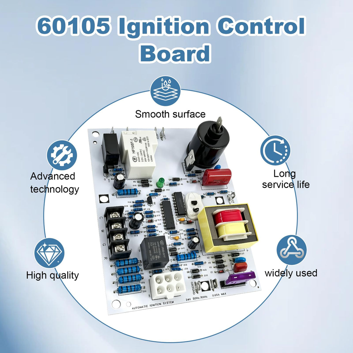 60105 Ignition Control Circuit Board for Mr. Heater, HeatStar,Enerco MHU & HSU Series,Forced Air Furnaces up to 125,000 BTU
