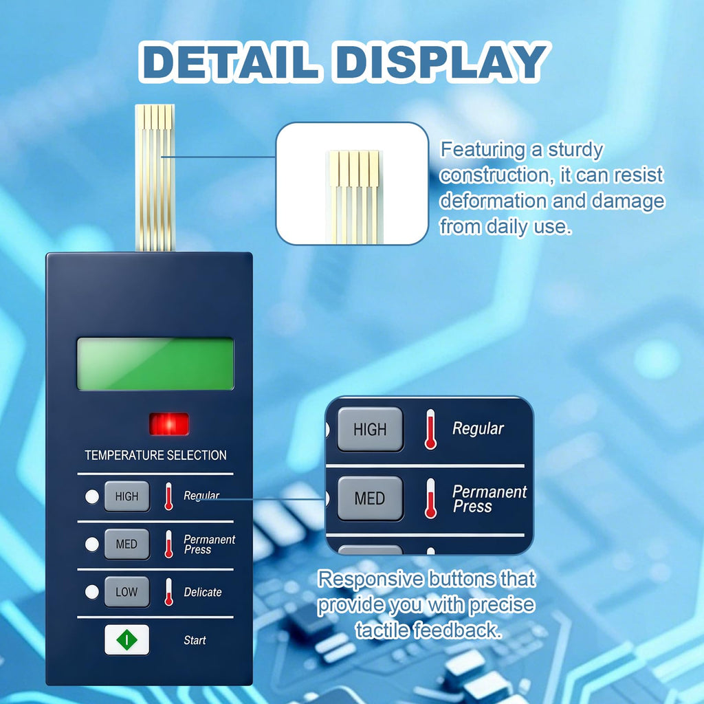 9801-077-001 Touchpad Control Panel for Dexter Dryer Blue 50Lb/80Lb