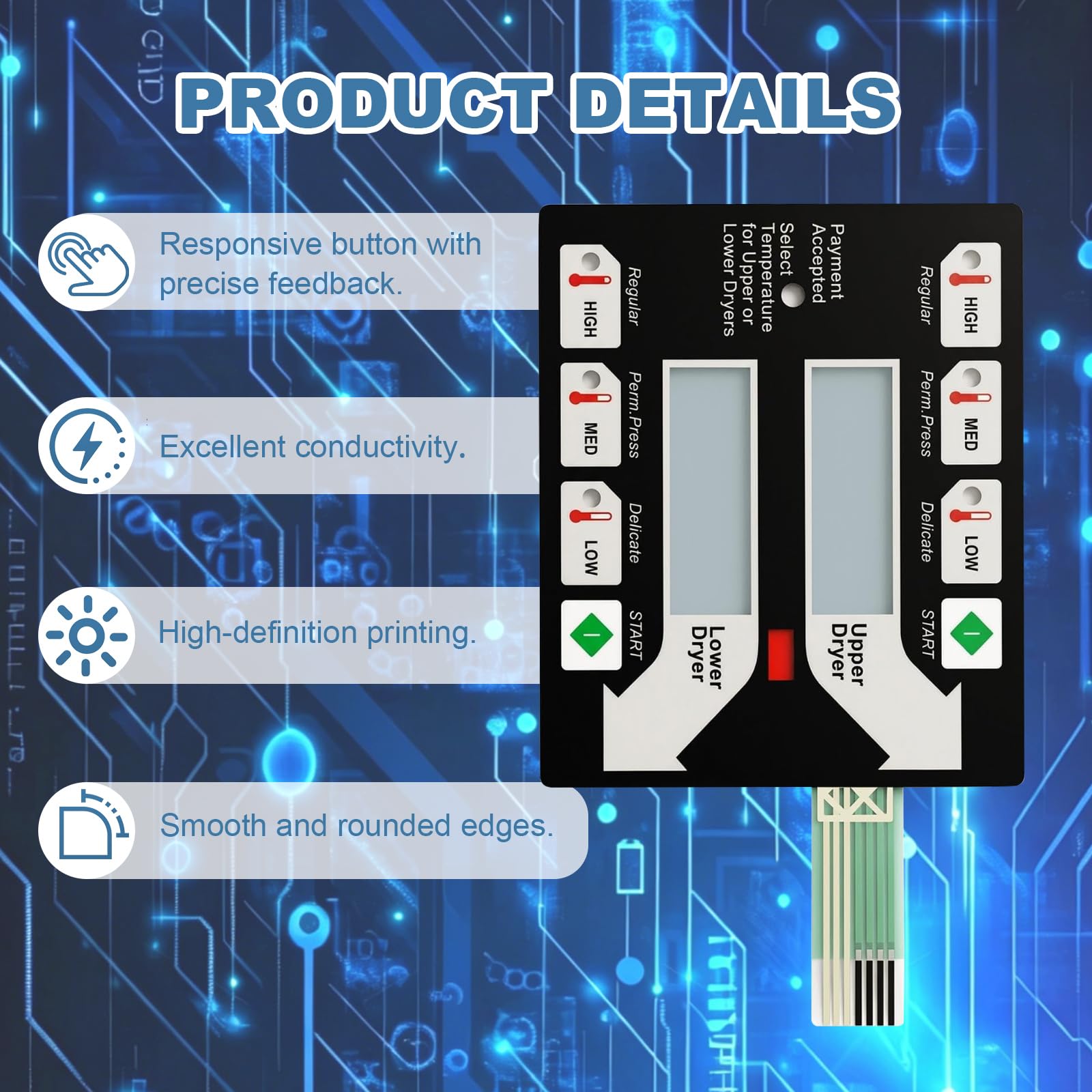 9801-100-001 Touch Panel Control Panel for Dexter Stacked Dryer 副图
