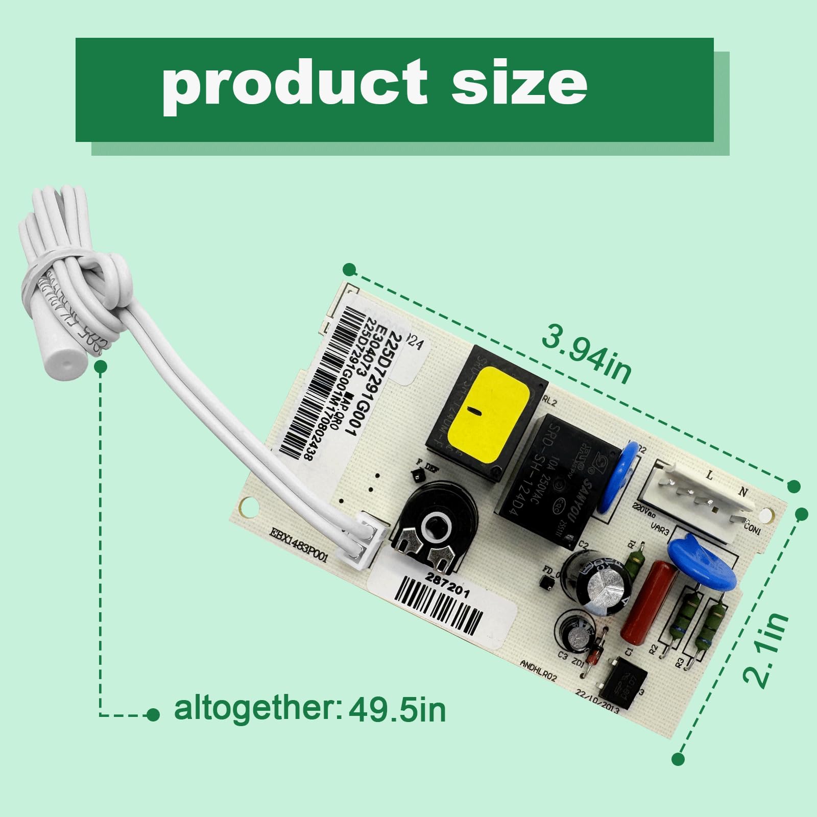 Mabe 225D7291G001 Refrigerator Control Board 副图