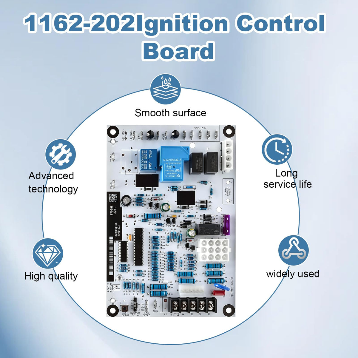 1162-202 Type Gas Stove Main Control Board for Coleman Luxaire 879598, Multiple ModelsSuch S1-33103010000 1162-83-202