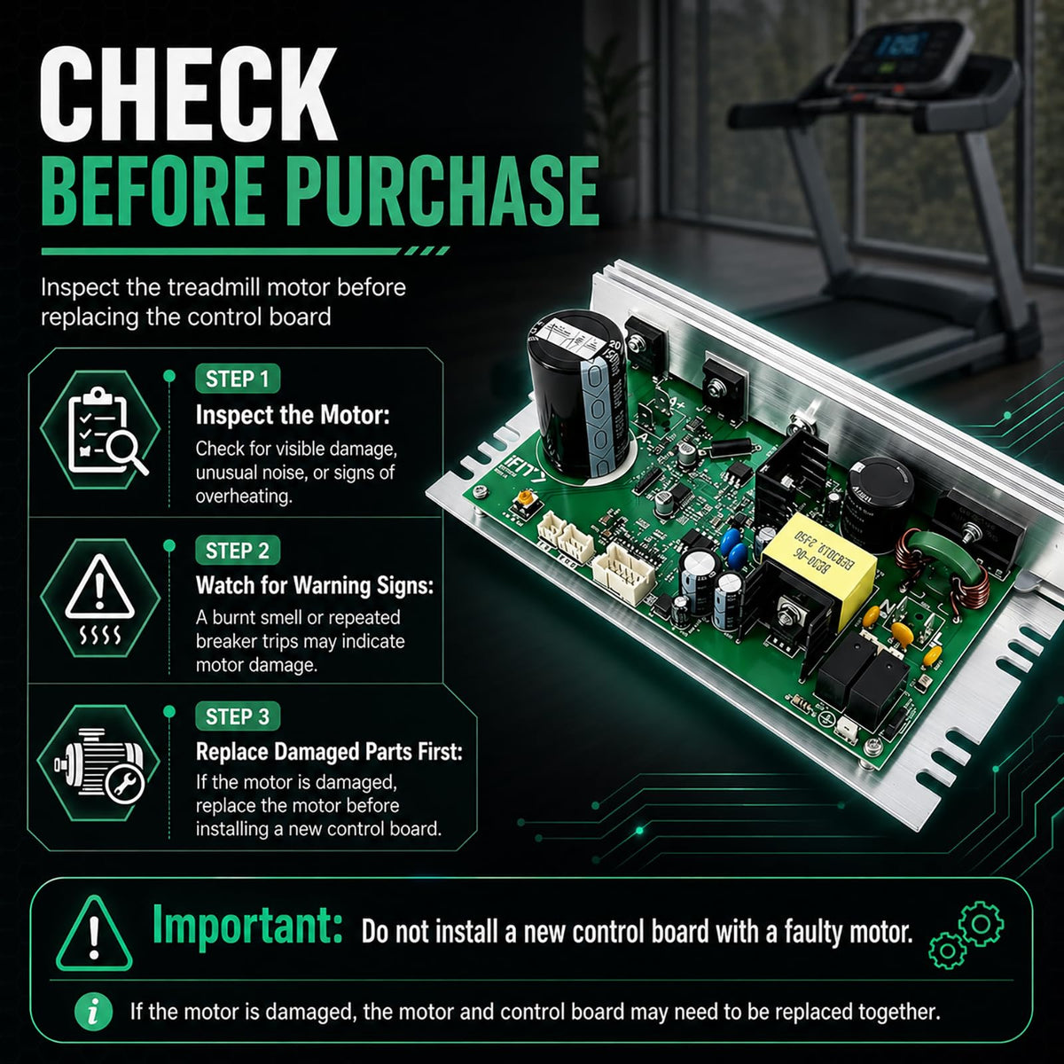 MC1648DLS 406077 Treadmill Control Board for IFIT, Jin Fitness, Pro-Fitness, Icon
