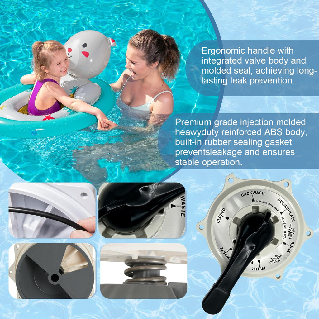 270068 1.5-inch pool multi-functional valve top assembly for Pentair HiFlow top-mounted and side-mounted valves