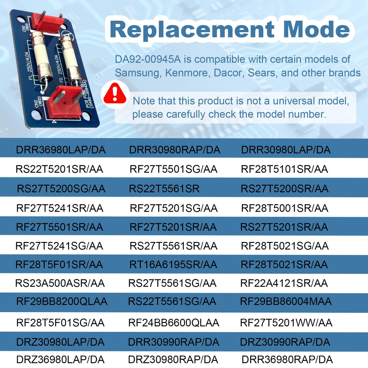 DA92-00945A Samsung Refrigerator Fuse Block Module