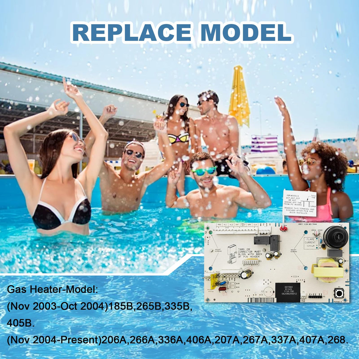013464F Swimming Pool Heater control board Digital gas heater models 185B, 265B, 335B, 405B, 206A, 266A, 336A Replacement kits