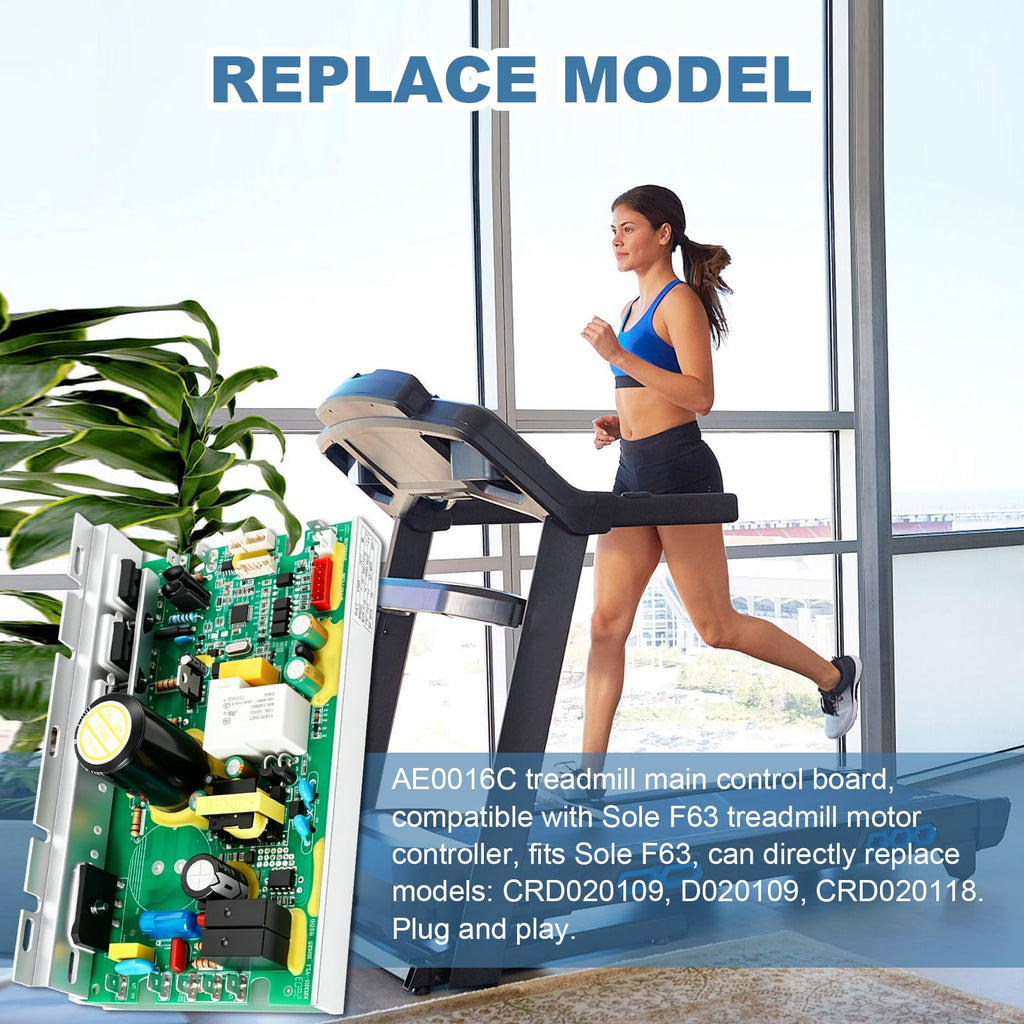 AE0016C Treadmill Motor Control Board Mainboard for Sole F63 , Replaces CRD020109, D020109, CRD020118, 110V Motor